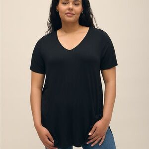 Penningtons Black Short Sleeve V-Neck Top